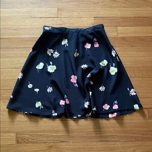 vintage black and floral skater skirt